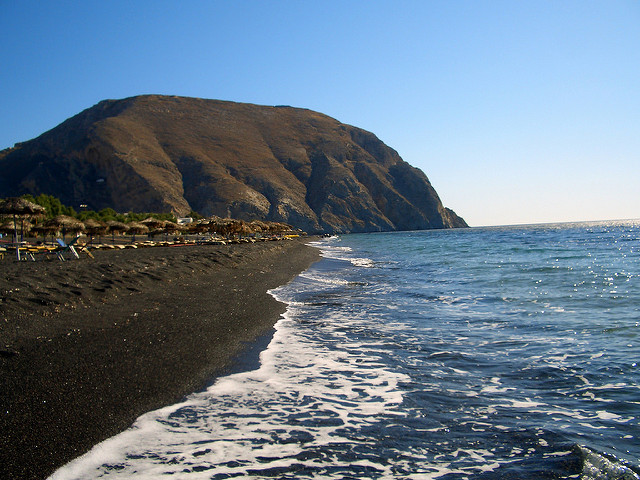 Perissa black sand Beaches