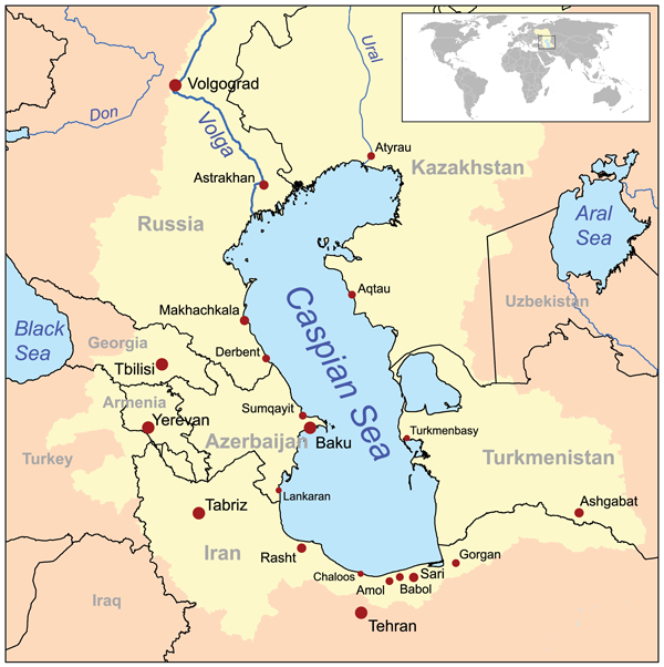 Caspian Sea map