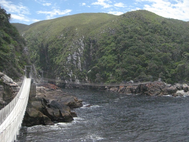 Suspended bridge for the pedestrians