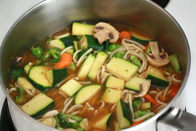 Vegetarian Thai Food Tofu noodles soup