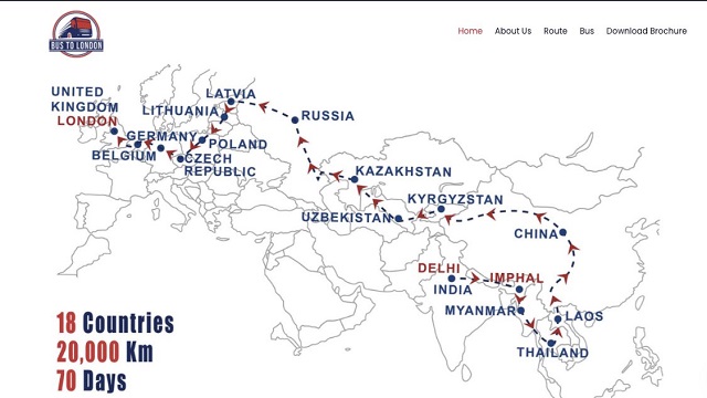 Delhi to London Map