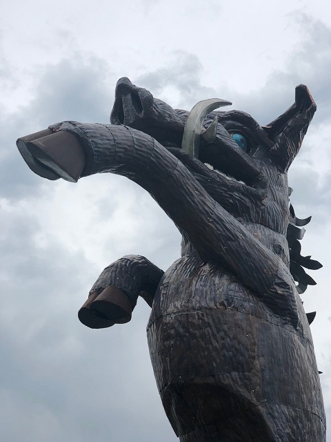 Giant Dancing Hog Statue