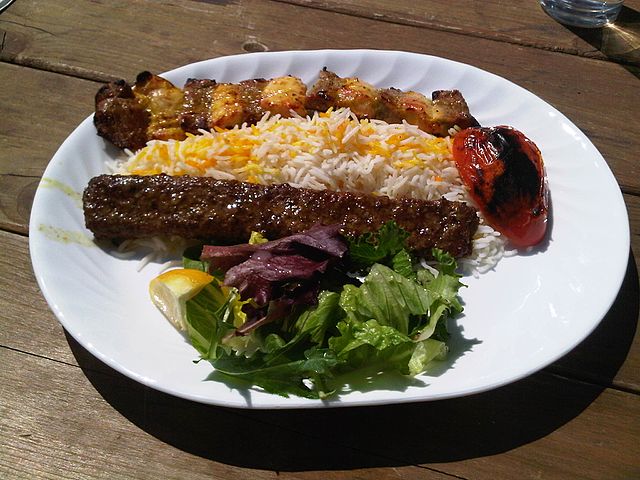 Persian Food Rice and Kabab