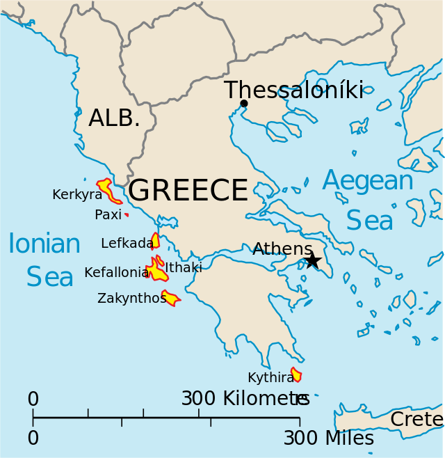 Ionian Islands Map