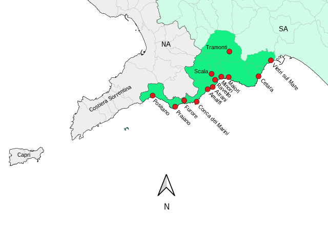 Amalfi coast Map