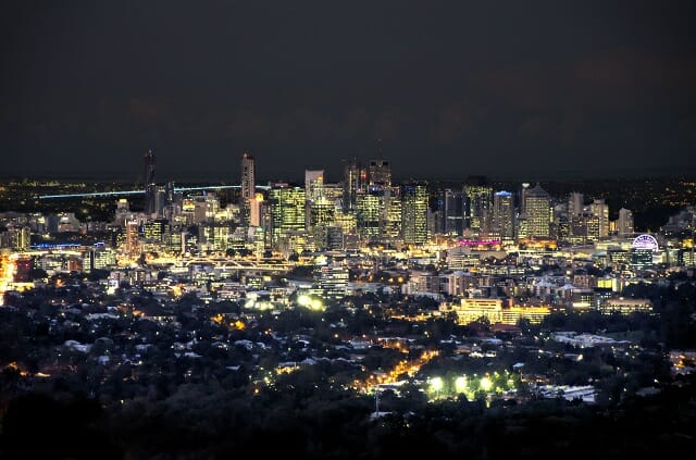 View Brisbane at night