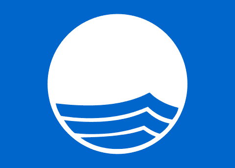 blue beach flag