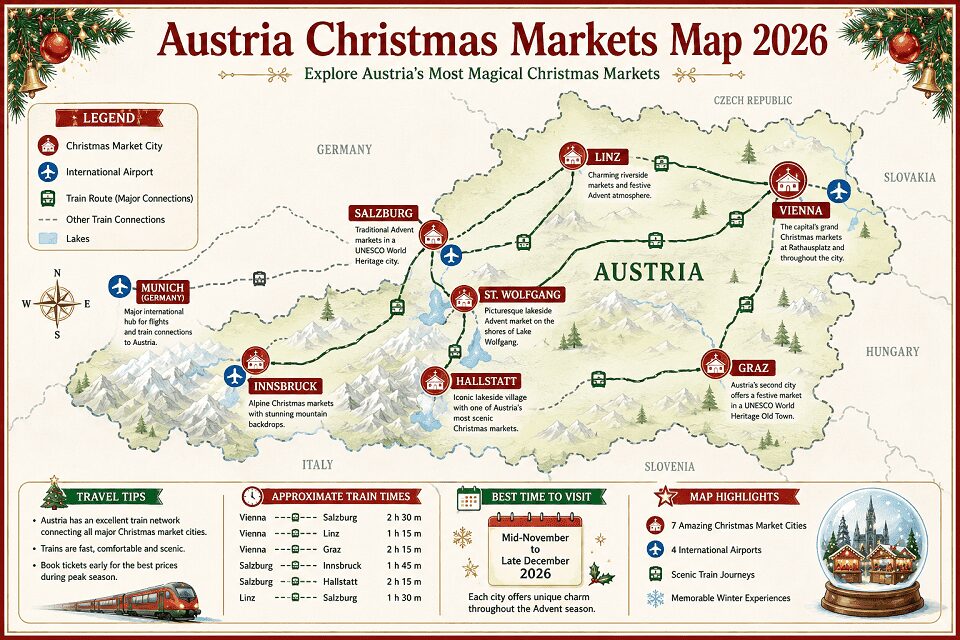 Austria Christmas markets map