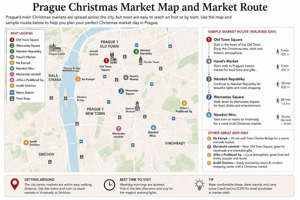 Prague Christmas Market Route Map Guide